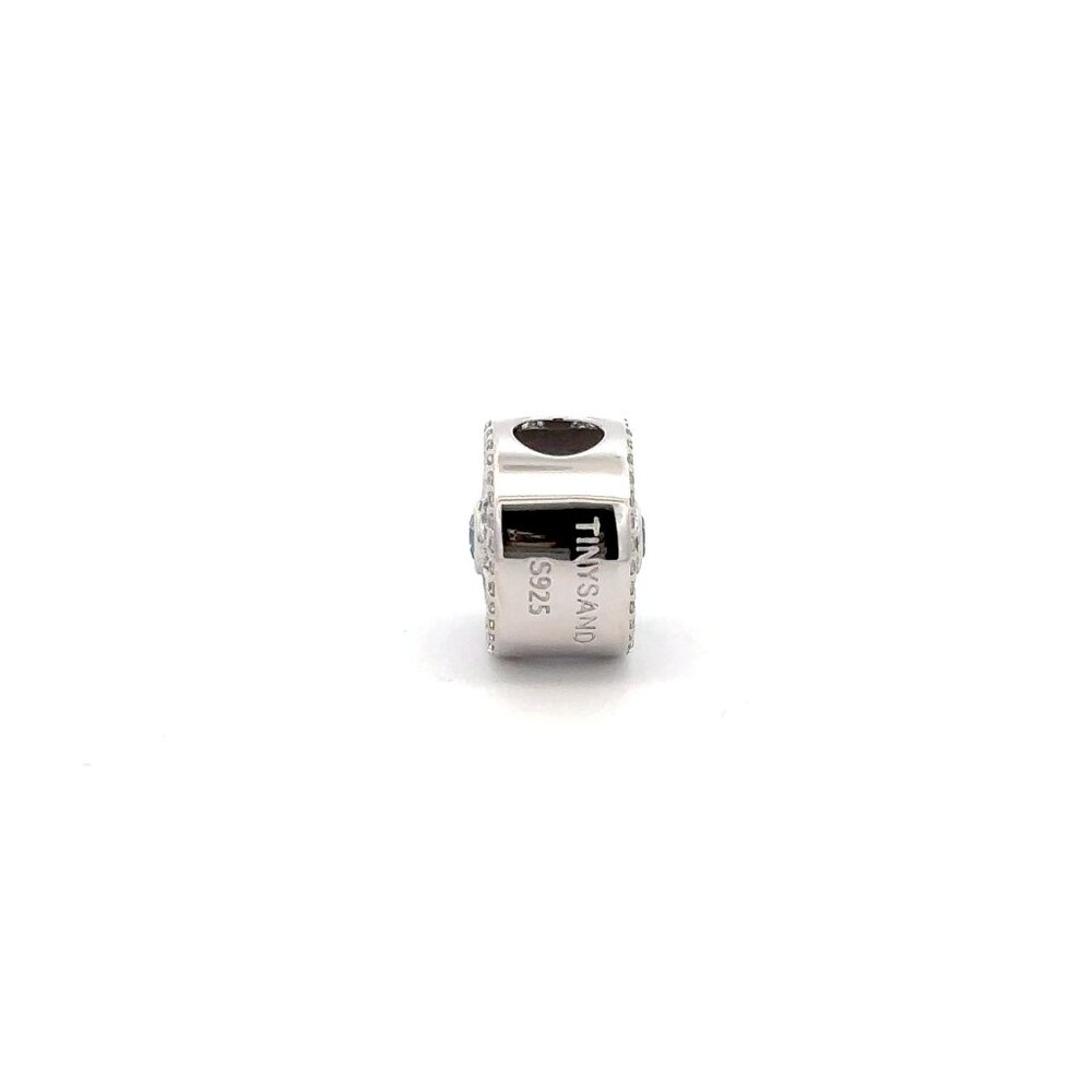 925 Sterling Silver Charm Bead Round Holiday Christmas For Charm Bracelet - Picture 3 of 5
